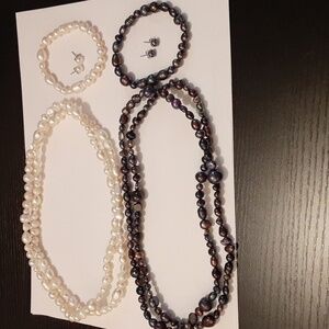 Two sets of freshwater pearls.